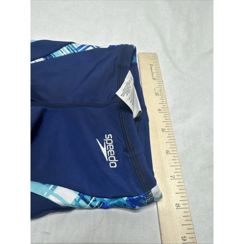 Speedo Racing Youth Blue Swim Shorts Jammer Drawstring Sz 22 ages 4-5